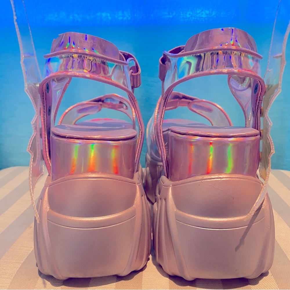 Sugar Thrillz Platform Sandals With Wings 10 9.5 Dolls Kill